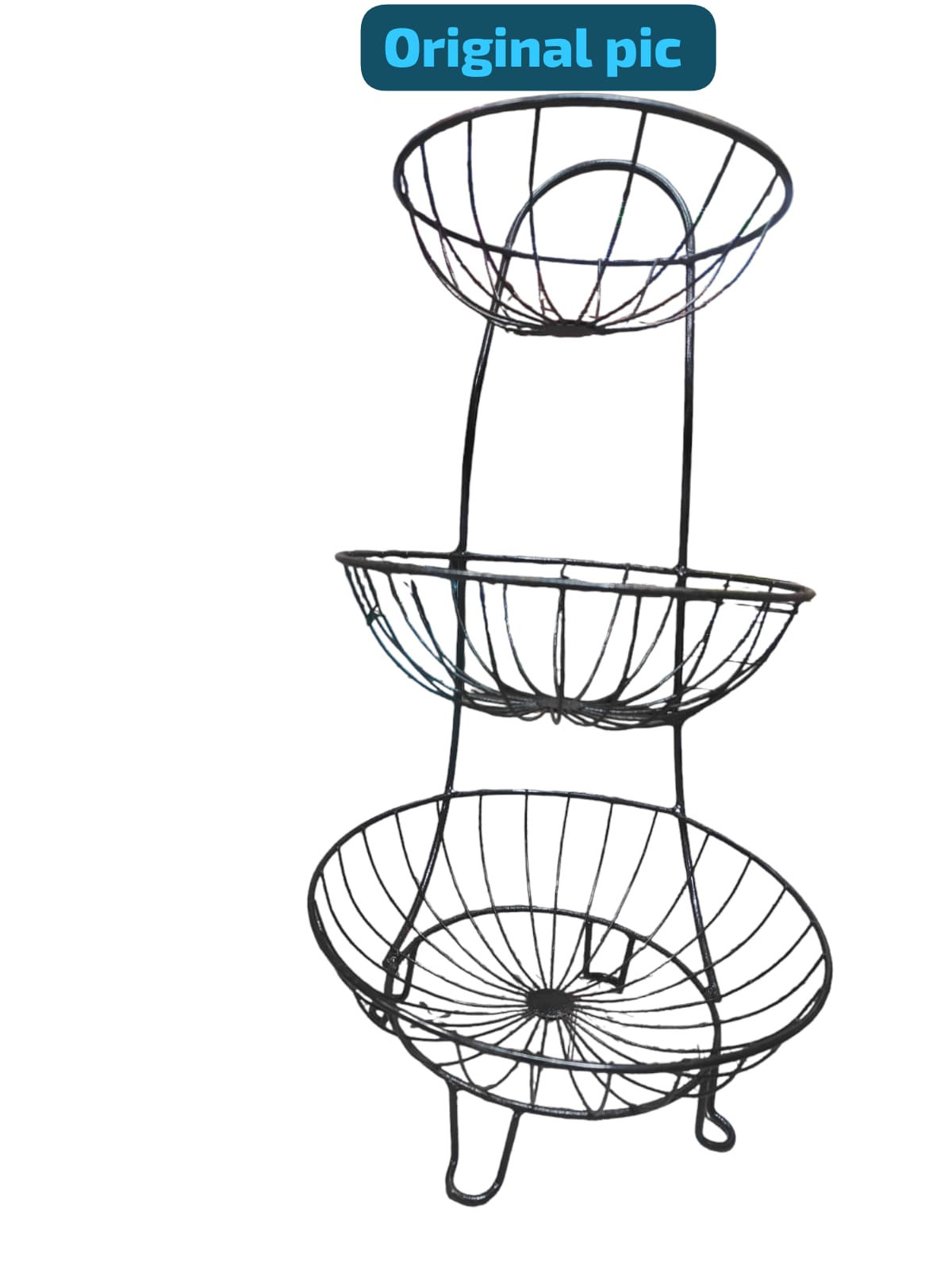 Steel 3-Tier Fruit & Vegetable Basket (Black) - Nest and Nuzzle