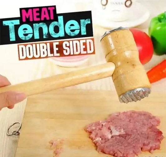 Wooden Double Sided Meat Tenderizer Mallet Hammer - Nest and Nuzzle