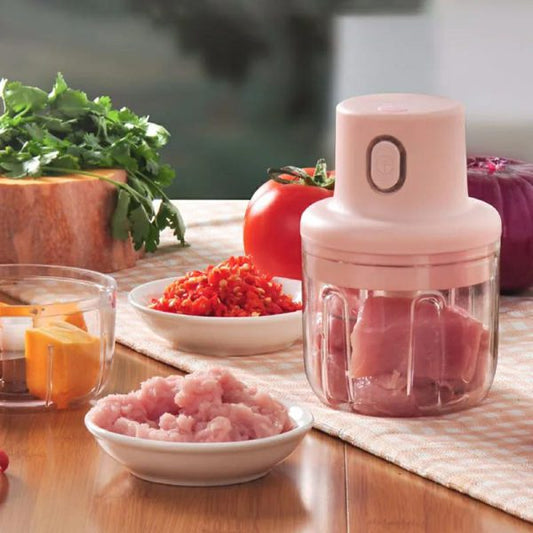 250ml Pink Usb Wireless Electric Garlic Masher Sturdy Press Mincer Vegetable Chili Meat Grinder Food Chopper Kitch - Nest and Nuzzle