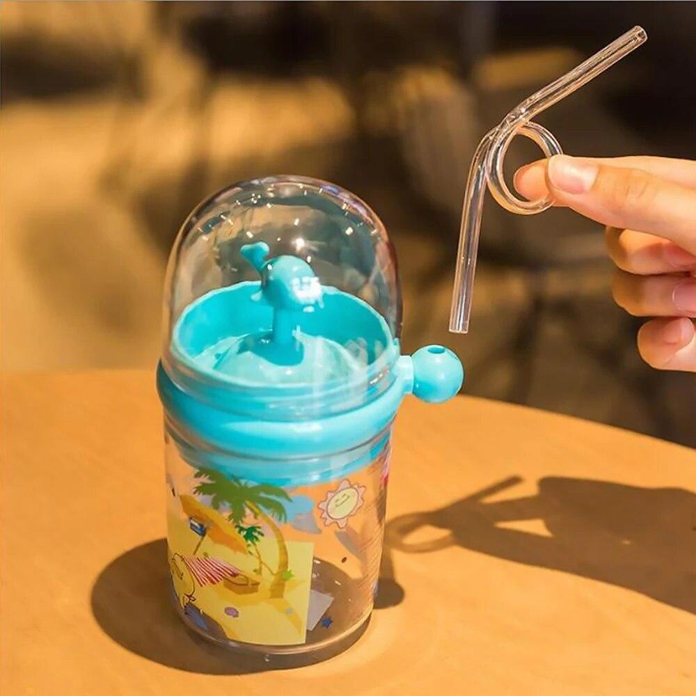 Dolphin Fountain 260ml Fancy Kids Water Bottle - Nest and Nuzzle