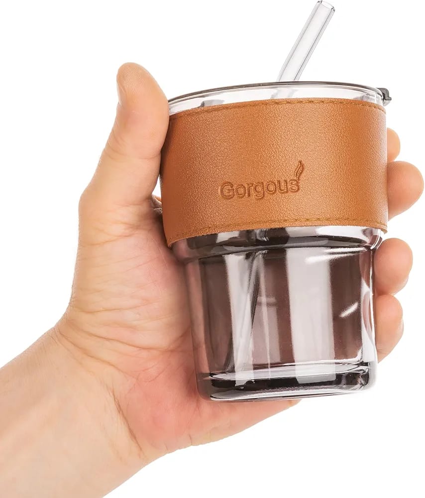 High Quality Juice Cup With Straw Glass Material (450ml) - Nest and Nuzzle