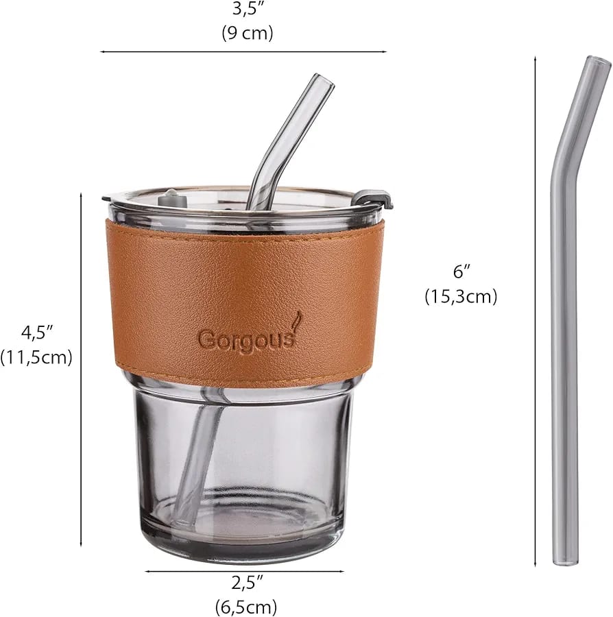 High Quality Juice Cup With Straw Glass Material (450ml) - Nest and Nuzzle