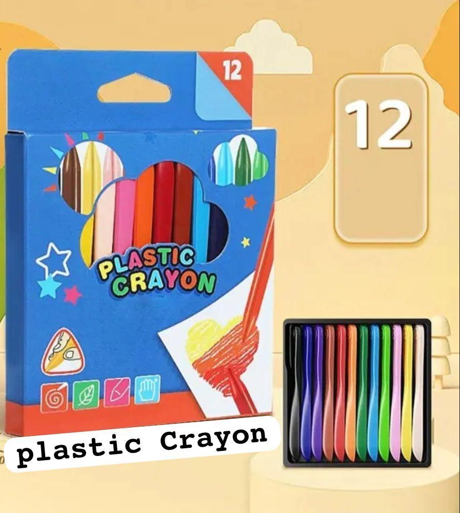 Pack of 12 Art Supply Childs Plastic Crayons - Nest and Nuzzle