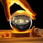 Modern 3D Crystal Galaxy Ball Lamp with Solid Wood Base - Nest and Nuzzle