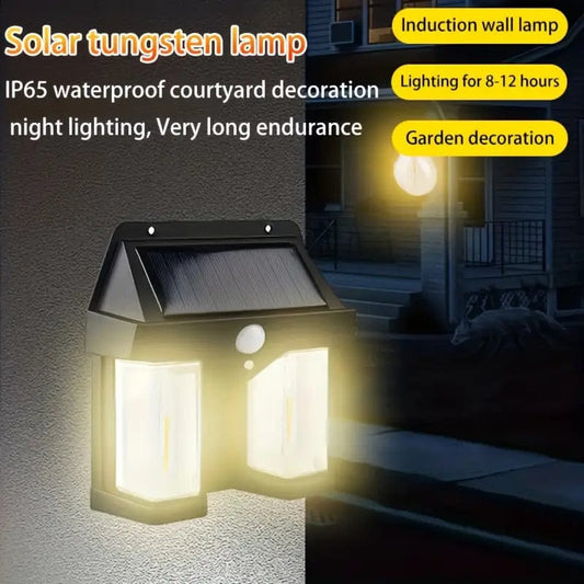 Double Head Antique Solar Sensor Lamp, Wall Mounted Courtyard Villa Garage Wall Ligh - Nest and Nuzzle
