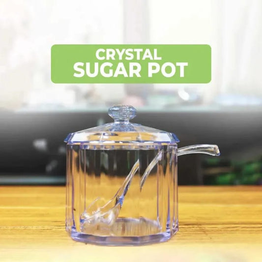 Beautiful Crystal Sugar Pot with Spoon - Nest and Nuzzle