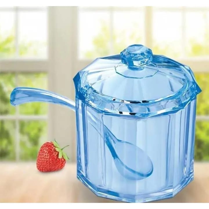 Beautiful Crystal Sugar Pot with Spoon - Nest and Nuzzle