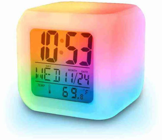 7-Color Change LED Glowing Digital Alarm Clock - Nest and Nuzzle