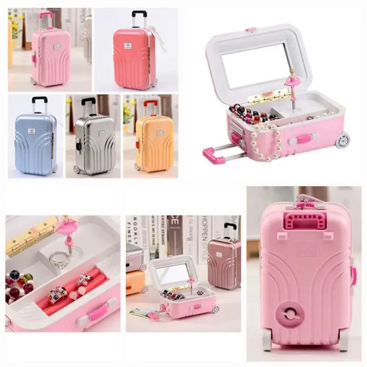 Creative Suitcase Style Music/Jewelery Mini Storage Box (Box Packing) Random Colour - Nest and Nuzzle
