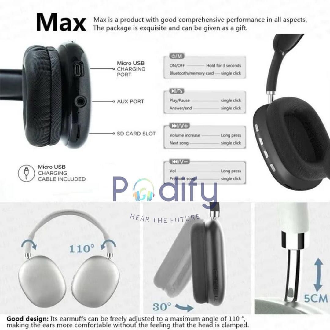 P9 Pro Max Wireless Bluetooth Headphones - Nest and Nuzzle