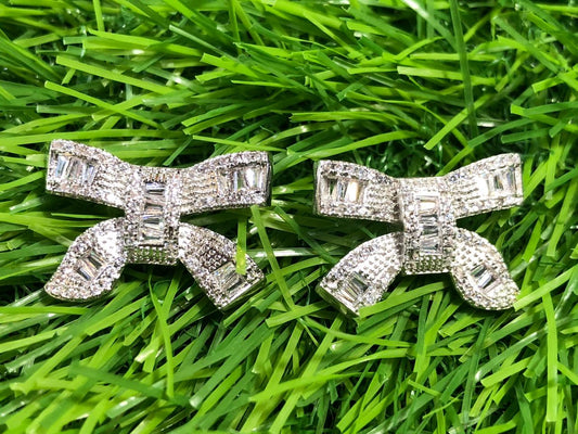 crystal bow earings - Nest and Nuzzle