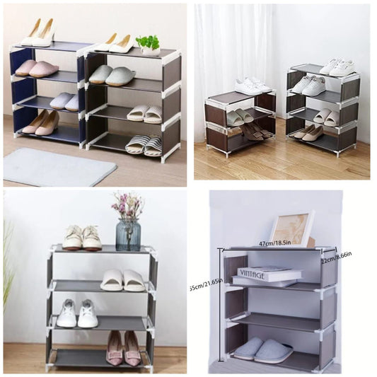 4Layer Plain Oxford Shoe Rack - Nest and Nuzzle