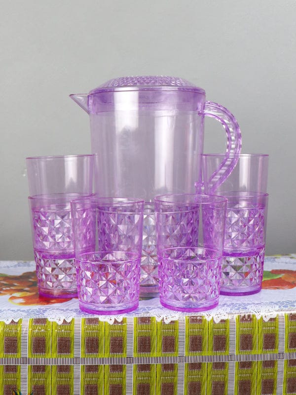 Plastic Novel Jug with 6 Glasses (Set of 7)