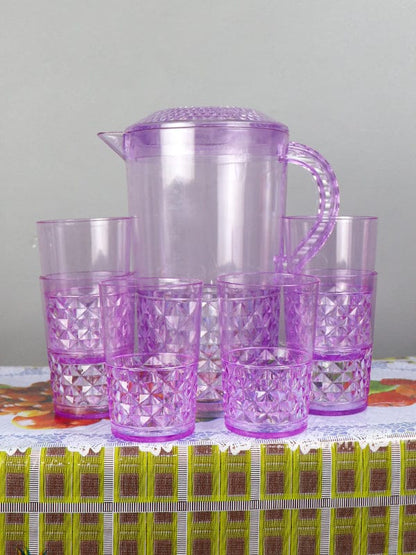 Plastic Novel Jug with 6 Glasses (Set of 7)