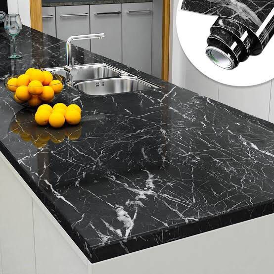 White & Black Marble Wallpaper Sheet Roll