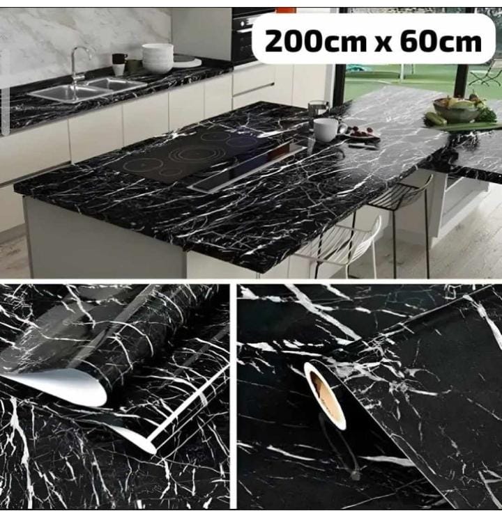 White & Black Marble Wallpaper Sheet Roll