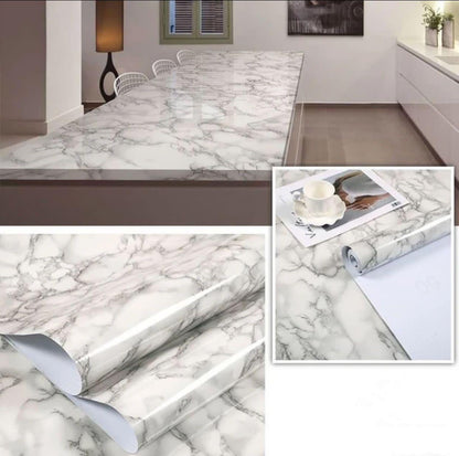White & Black Marble Wallpaper Sheet Roll