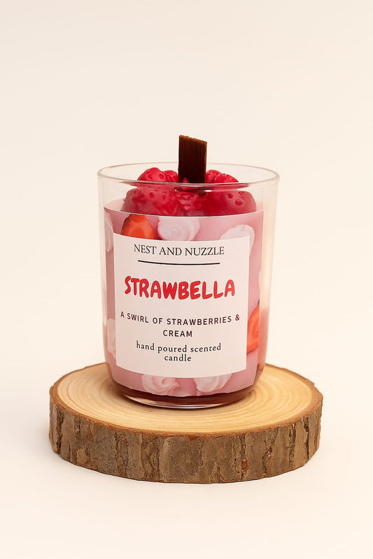 Strawbella – Dessert-Inspired, Hand-Poured Candle - Nest and Nuzzle