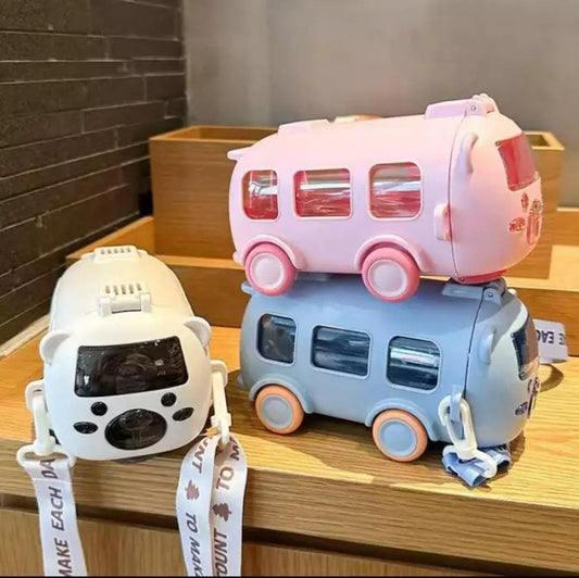 Portable Bus Water Bottle With Straw