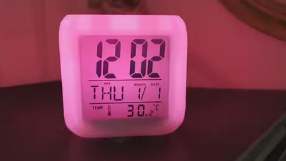 7-Color Change LED Glowing Digital Alarm Clock