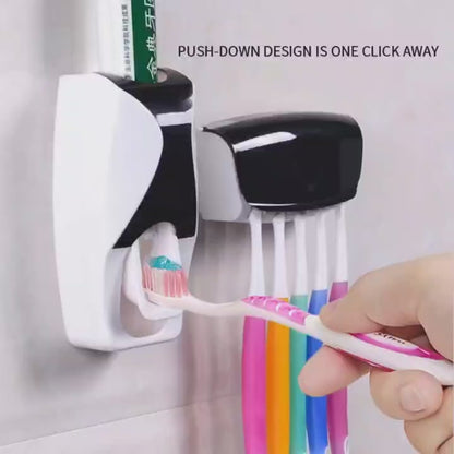 Toothpaste Dispenser + Brush Holder